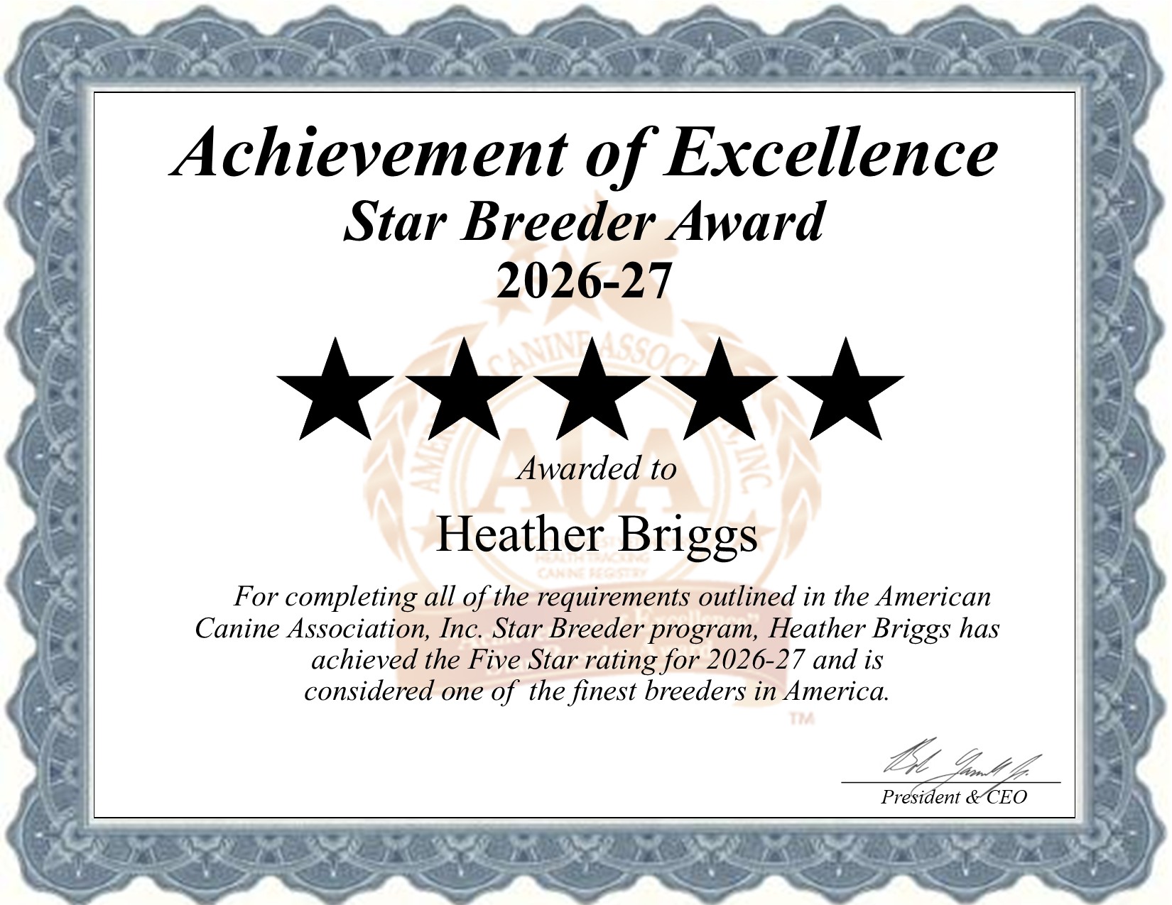 Heather, Briggs, dog, breeder, star, certificate, Heather-Briggs, Porter, MN, Minnesota, puppy, dog, kennels, mill, puppymill, usda, 5-star, aca, ica, registered, French Bulldog